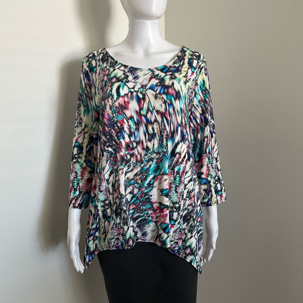 Peck & Peck, Woman’s Size XL Multicolor Abstract Blouse